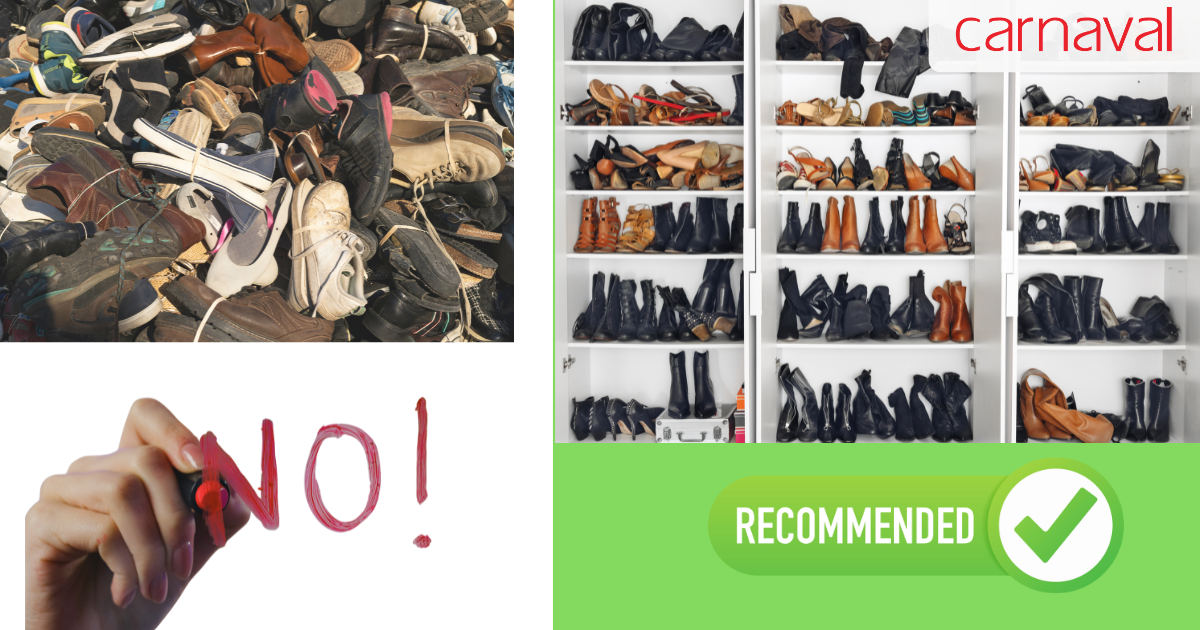 Bảo quản giày ở nơi khô thoáng, tránh ánh nắng và độ ẩm cao