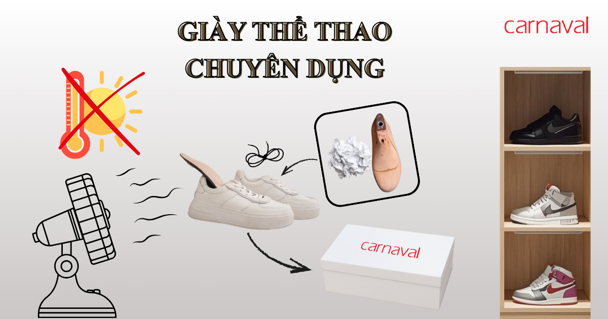 Giày thể thao chuyên dụng (Nike Air, Adidas Ultraboost, Asics, v.v.) – Cách xử lý và phục hồi form giày chuyên dụng, đảm bảo không bị móp