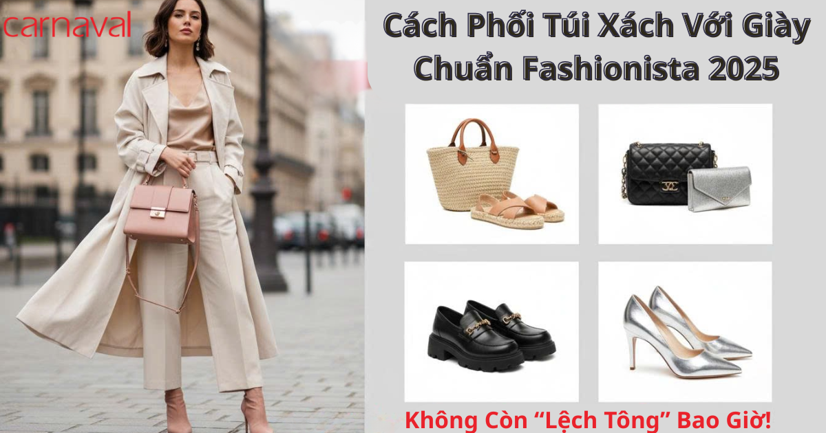 cách phối túi xách với giày chuẩn fashionista 2025
