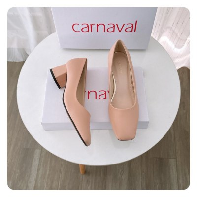 Giày cao gót nữ công sở 5 phân mũi vuông gót trụ sang chảnh, quý phái - Carnaval VS01 - ảnh 4