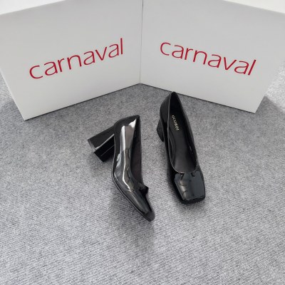 Giày Cao Gót Mũi Vuông Carnaval Sang Trọng 7 Phân Da Bóng Cao Cấp - VS67 - ảnh 6