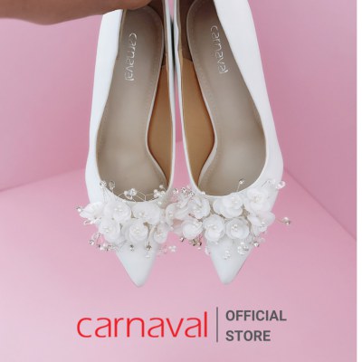 Giày Cao Gót Cưới Carnaval Đính Hoa Thủ Công - Nét Thanh Lịch và Sang Trọng Dành Cho Cô Dâu - VS46 - ảnh 3
