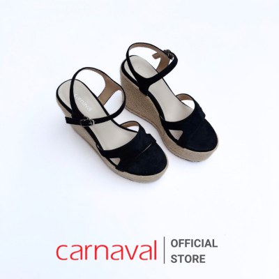 Giày Cao Gót Đế Xuồng Bọc Cói Carnaval Quai Ngang Cao 11cm Thanh Lịch, Sang Trọng - VS121 - ảnh 4