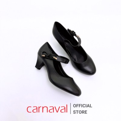 Giày cao gót nữ mũi nhọn Carnaval đế vuông cao 5cm cao cấp, siêu sang - VS74 - ảnh 3