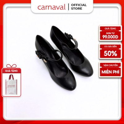 Giày cao gót nữ mũi nhọn Carnaval đế vuông cao 5cm cao cấp, siêu sang - VS74 - ảnh 1