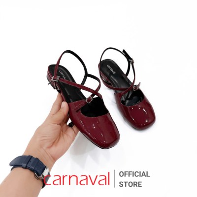 Giày Sục Nữ Quai Hậu Da Bóng Carnaval Quai Thắt Chéo Siêu Xinh, Mũi Vuông Sang Trọng - VS146 - ảnh 7