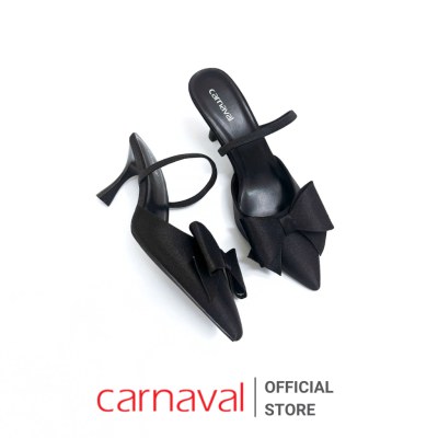 Dép Cao Gót Nữ Đính Nơ Carnaval Mũi Bít Nhọn, Gót Nhon Cao 7cm Kiểu Dáng Thanh Lịch - VS147 - ảnh 4