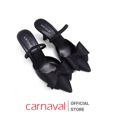 Dép Cao Gót Nữ Đính Nơ Carnaval Mũi Bít Nhọn, Gót Nhon Cao 7cm Kiểu Dáng Thanh Lịch - VS147 - ảnh 5