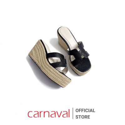 Dép xuồng đế cói Carnaval, đế cao 9 phân tôn dáng, chữ H cách điệu nữ tính - VS14 - ảnh 6