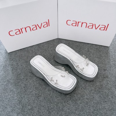 Dép Xuồng Quai Mika Đính Đá Lấp Lánh Carnaval Cao 7cm Siêu Xinh, Phong Cách - VS81 - ảnh 4