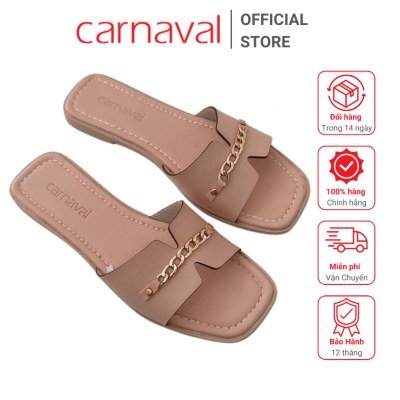 Dép Nữ Quai Ngang Gắn Xích Carnaval Thời Trang Trẻ Trung Phong Cách Hiện Đại -VS49 - ảnh 1