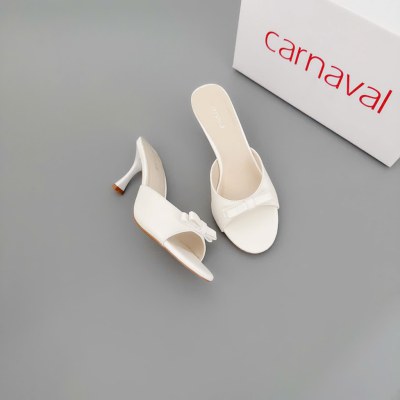 Dép Cao Gót Nữ Carnaval Gót Cao 7cm - 9cm Siêu Tôn Dáng Quai Ngang Trang Trí Nơ Siêu Xinh - VS91 - ảnh 6