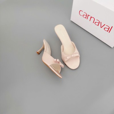 Dép Cao Gót Nữ Carnaval Gót Cao 7cm - 9cm Siêu Tôn Dáng Quai Ngang Trang Trí Nơ Siêu Xinh - VS91 - ảnh 7