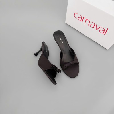 Dép Cao Gót Nữ Carnaval Gót Cao 7cm - 9cm Siêu Tôn Dáng Quai Ngang Trang Trí Nơ Siêu Xinh - VS91 - ảnh 5