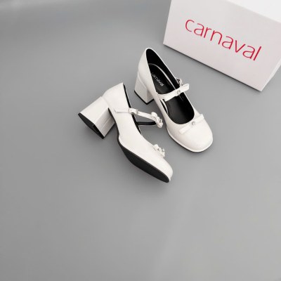 Giày Búp Bê Lolita Carnaval Đế Vuông Cao Gót 6cm - Thiết Kế Vintage, Da Bóng Sang Trọng - VS109 - ảnh 3
