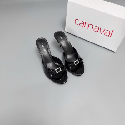 Dép Cao Gót Nữ Carnaval Gót Cao 7cm - 9cm Siêu Tôn Dáng Thiết Kế Đính Nơ và Đá Pha Lê - VS114 - ảnh 3