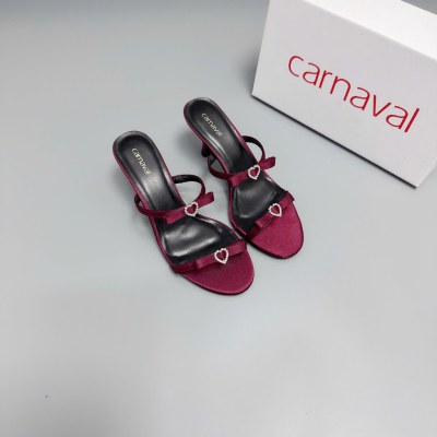 Dép Cao Gót 7cm - 9cm Carnaval Kiểu Dáng Sang Trọng, Gắn Trái Tim Lấp Lánh - VS113 - ảnh 5
