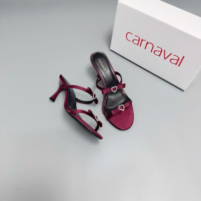 Dép Cao Gót 7cm - 9cm Carnaval Kiểu Dáng Sang Trọng, Gắn Trái Tim Lấp Lánh - VS113 - ảnh 4