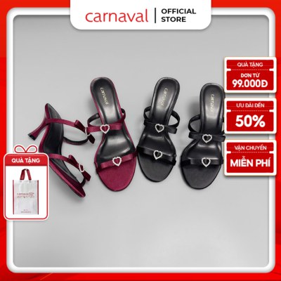 Dép Cao Gót 7cm - 9cm Carnaval Kiểu Dáng Sang Trọng, Gắn Trái Tim Lấp Lánh - VS113 - ảnh 1