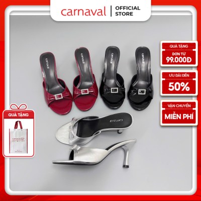 Dép Cao Gót Nữ Carnaval Gót Cao 7cm - 9cm Siêu Tôn Dáng Thiết Kế Đính Nơ và Đá Pha Lê - VS114 - ảnh 1