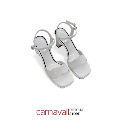 Sandal Nữ Cao Gót Vuông 7.5cm Carnaval Mũi Vuông Quai Ngang Gợn Sóng Thanh Lịch - VS153 - ảnh 4