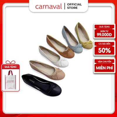 Giày búp bê nữ CARNAVAL nơ xinh thanh lịch đế bệt êm chân phong cách Hàn Quốc thời trang công sở - VS21 - ảnh 1