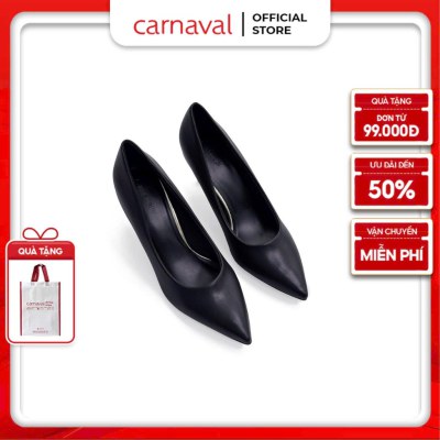 Giày cao gót công sở mũi nhọn gót nhọn 7cm da cao cấp thanh lịch, tôn dáng Carnaval - VS72 - ảnh 1