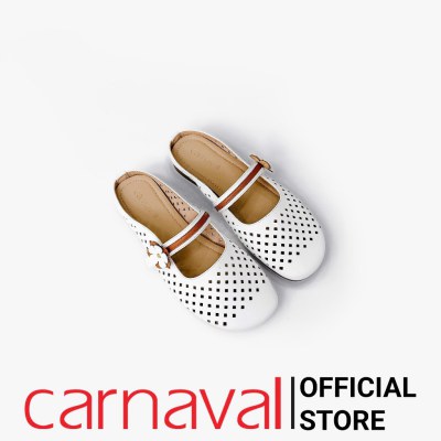 Dép Sục Nữ Carnaval Đục Lỗ Hoa Cài Quai Ngang Đế Bệt Êm Chân - Phong Cách Vintage - VS175 - ảnh 5