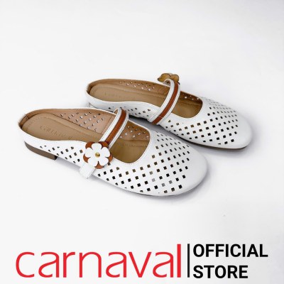 Dép Sục Nữ Carnaval Đục Lỗ Hoa Cài Quai Ngang Đế Bệt Êm Chân - Phong Cách Vintage - VS175 - ảnh 7