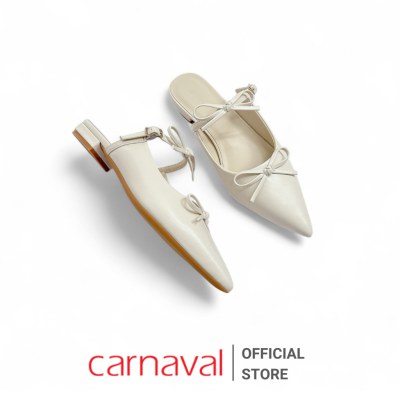 Dép Sục Nữ Carnaval Mũi Nhọn Cột Nơ Dễ Thương, Đế Bệt Thời Trang Công Sở & Dạo Phố - VS177 - ảnh 5