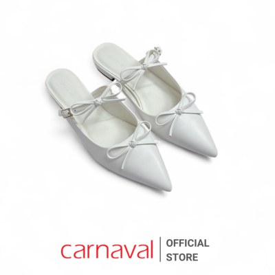 Dép Sục Nữ Carnaval Mũi Nhọn Cột Nơ Dễ Thương, Đế Bệt Thời Trang Công Sở & Dạo Phố - VS177 - ảnh 2