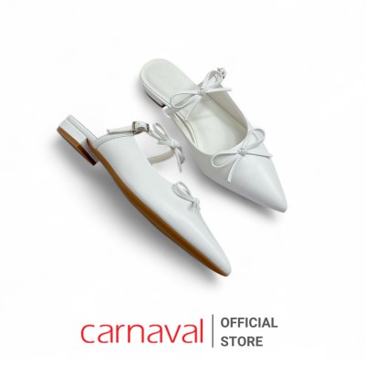 Dép Sục Nữ Carnaval Mũi Nhọn Cột Nơ Dễ Thương, Đế Bệt Thời Trang Công Sở & Dạo Phố - VS177 - ảnh 3