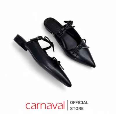 Dép Sục Nữ Carnaval Mũi Nhọn Cột Nơ Dễ Thương, Đế Bệt Thời Trang Công Sở & Dạo Phố - VS177 - ảnh 7
