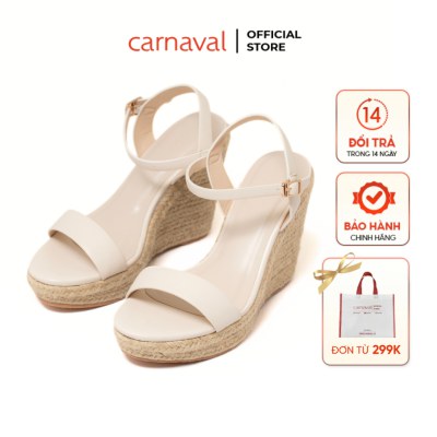 Dép xuồng đế cói quai ngang Carnaval cao 11 phân siêu xinh - Siêu cao - VS15 - ảnh 1