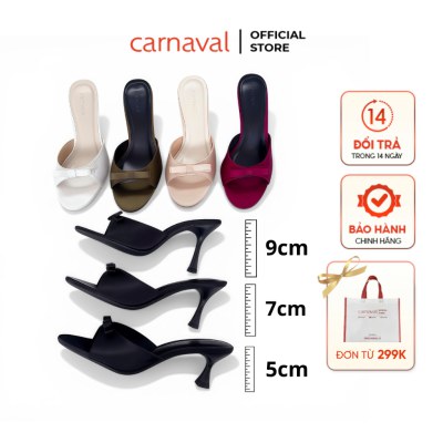 Dép Cao Gót Nữ Carnaval Gót Cao 7cm - 9cm Siêu Tôn Dáng Quai Ngang Trang Trí Nơ Siêu Xinh - VS91 - ảnh 1