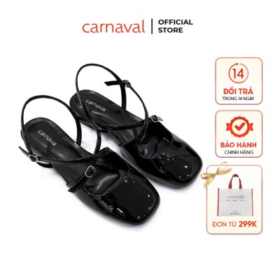 Giày Sục Nữ Quai Hậu Da Bóng Carnaval Quai Thắt Chéo Siêu Xinh, Mũi Vuông Sang Trọng - VS146 - ảnh 1