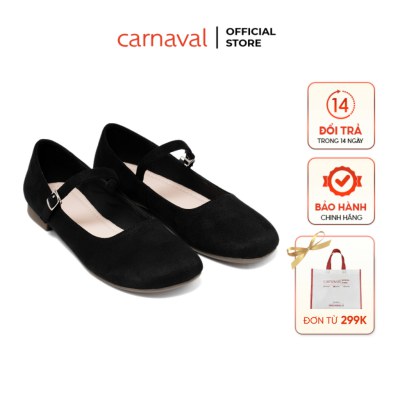 Giày Búp Bê Nữ Carnaval – Da Lộn Quai Ngang Nữ Tính, Êm Nhẹ - VS190 - ảnh 1