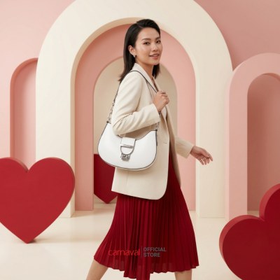 Túi Xách Nữ Carnaval Đeo Vai Bán Nguyệt Khóa Kim Loại, Shoulder Bag Thanh Lịch Cao Cấp - T02 - ảnh 5