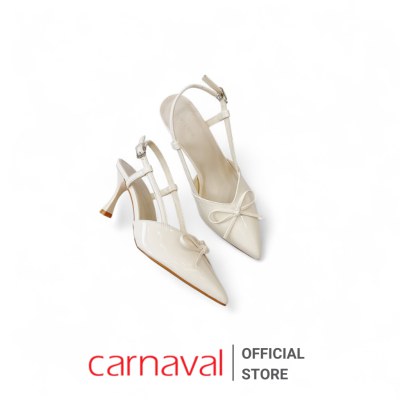 Giày Cao Gót Quai Hậu Nữ Carnaval Mũi Nhọn Da Bóng Cao 7cm Sang Trọng Đi Làm, Đi Chơi - VS181 - ảnh 6
