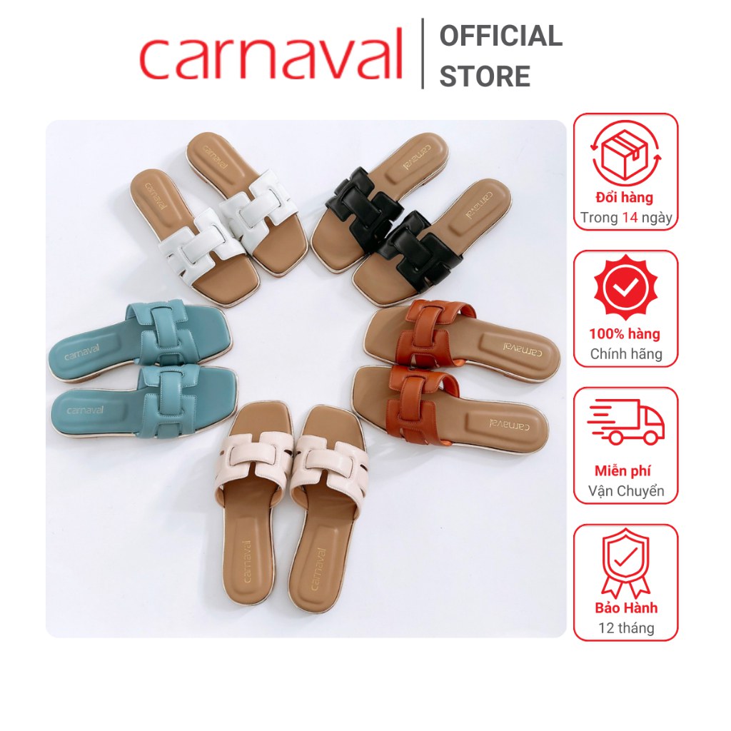 Dép Nữ Quai Ngang Carnaval Đế Bệt Êm Ái - Thoải Mái Cho Mọi Bước Đi -VS37 — giày/túi nữ chính hãng Carnaval