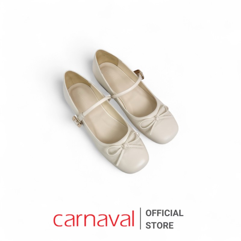 Giày Búp Bê Nữ Carnaval Mũi Vuông Quai Ngang Gắn Nơ Xinh Sang Trọng Đi Làm, Đi Chơi - VS184 — giày/túi nữ chính hãng Carnaval