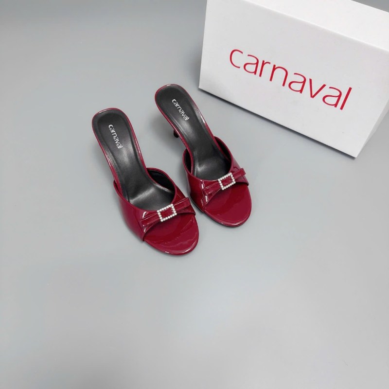 Dép Cao Gót Nữ Carnaval Gót Cao 7cm - 9cm Siêu Tôn Dáng Thiết Kế Đính Nơ và Đá Pha Lê - VS114 — giày/túi nữ chính hãng Carnaval