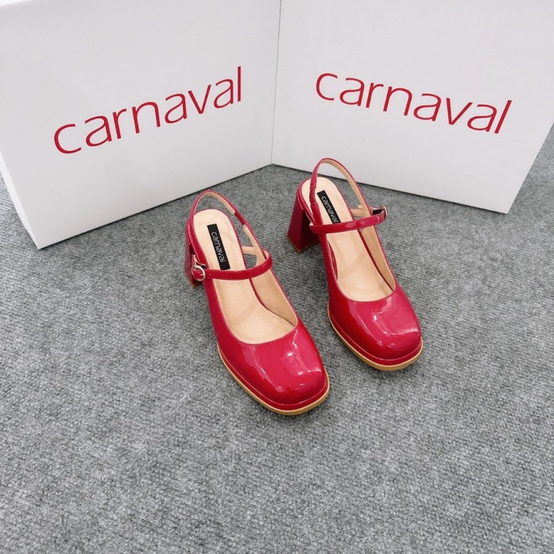 Sandal cao gót nữ mũi vuông, gót vuông quai hậu cao 8cm cao cấp, siêu sang Carnaval - VS28 — giày/túi nữ chính hãng Carnaval