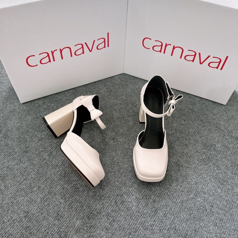Giày cao gót mũi vuông sang trọng thiết kế hiện đại cao cấp gót vuông 9cm Carnaval - VS11 — giày/túi nữ chính hãng Carnaval