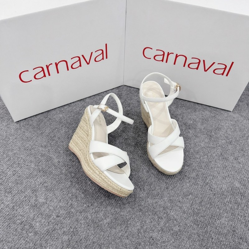 Dép xuồng đế cói quai hậu Carnaval cao 11 phân siêu êm da cao cấp -VS40 — giày/túi nữ chính hãng Carnaval