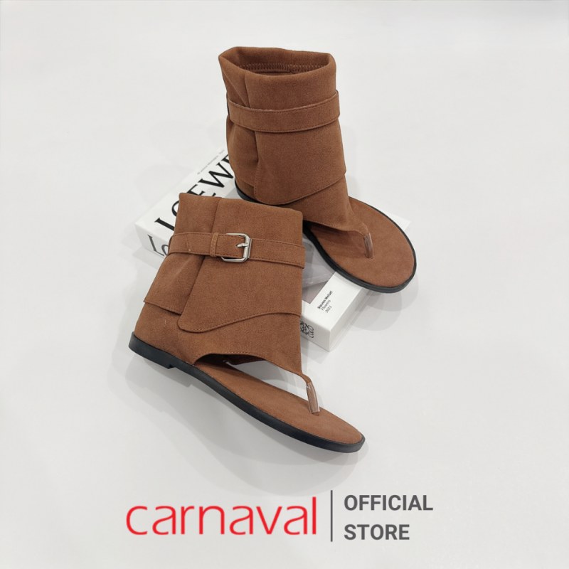 Sandal Nữ Cổ Cao Gladiator Da Lộn Trẻ Trung Cá Tính Thời Trang Đi Chơi - VS180 — giày/túi nữ chính hãng Carnaval