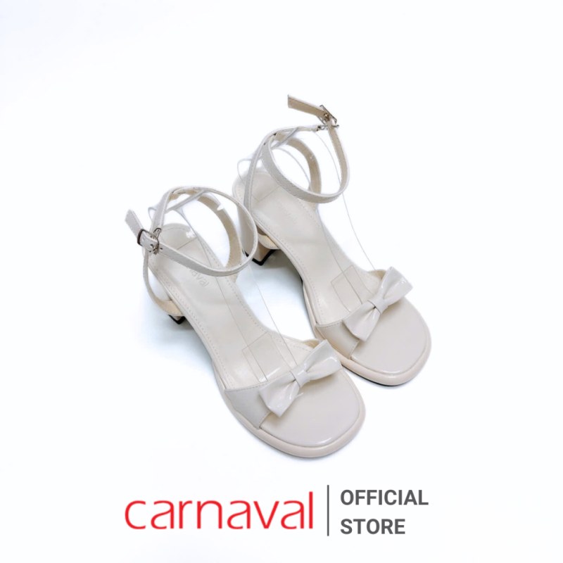 Sandal Cao Gót Nữ Quai Đính Nơ Carnaval Sang Trọng - Gót Đế Vuông 8cm Phối Đồ Cực Xinh - VS136 — giày/túi nữ chính hãng Carnaval