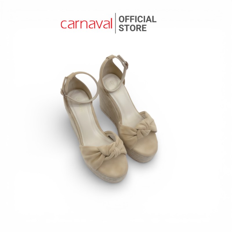 Sandal Nữ Carnaval Đế Xuồng Cao 11cm Thiết Kế Nơ Nữ Tính, Êm Chân, Đi Chơi, Đi Biển, Du Lịch - VS194 — giày/túi nữ chính hãng Carnaval