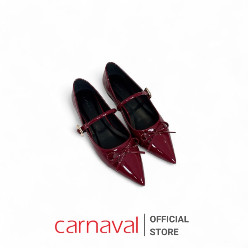 Giày Búp Bê Nữ Carnaval Mũi Nhọn Quai Ngang Da Bóng – Mary Jane Công Sở, Dự Tiệc, Đi Chơi - VS182 — giày/túi nữ chính hãng Carnaval