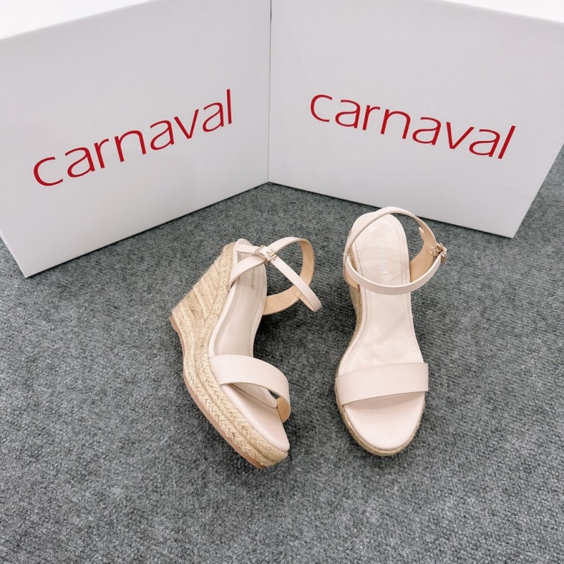 Dép xuồng đế cói quai ngang Carnaval cao 11 phân siêu xinh - Siêu cao - VS15 — giày/túi nữ chính hãng Carnaval